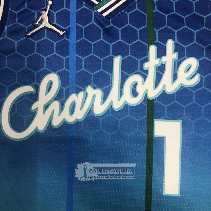 Camiseta Charlotte Hornets LaMelo Ball NO 1 Ciudad 2022-23 Azul